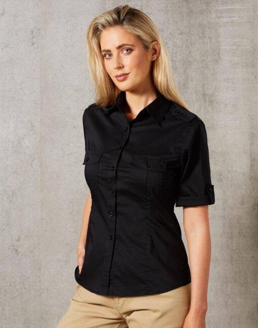 Women's Short Sleeve Military Shirt