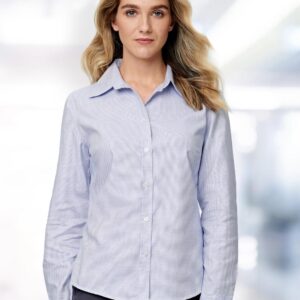 Ladies' Dot Contrast Long Sleeve Shirt