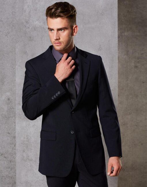 Men's Two Buttons Jacket in Wool Stretch