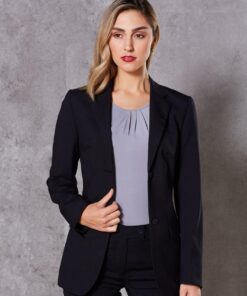 Women's Stretch Wool Blend Mid Length Jacket