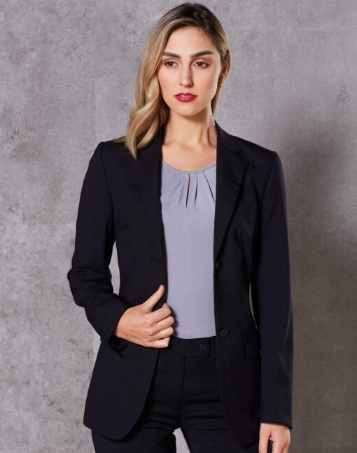 Women's Stretch Wool Blend Mid Length Jacket