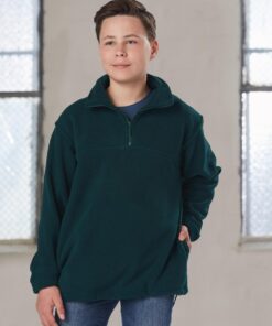 Kids' half zip polar fleecy pullover