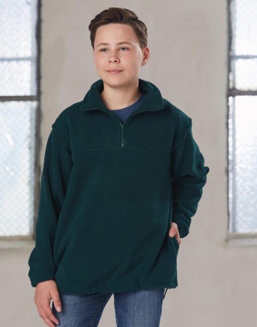 Kids' half zip polar fleecy pullover