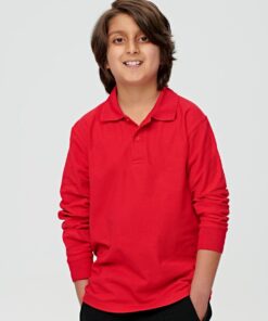 Kids' 240gsm Poly/Cotton Pique L/S Polo