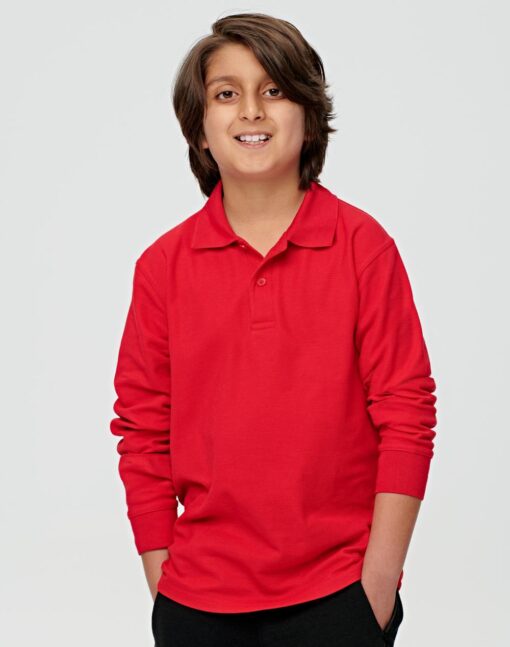 Kids' 240gsm Poly/Cotton Pique L/S Polo