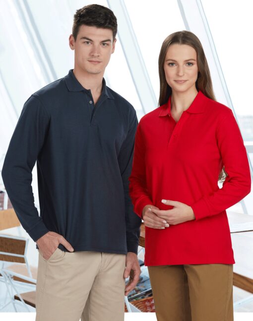 Adults' 240gsm Poly/Cotton Pique L/S Polo