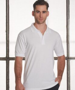 Men's tight pique knit S/S polo