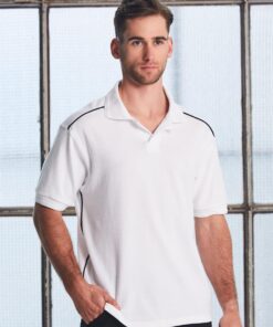 Men's pure cotton contrast piping