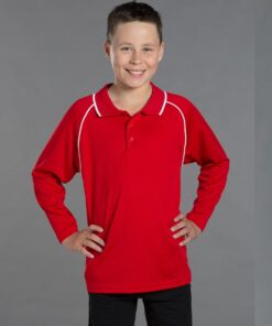 Kid's cooldry raglan L/S polo