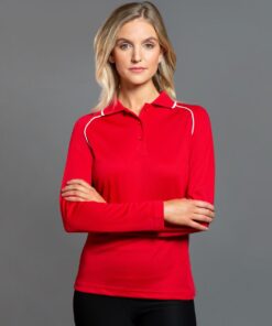 Ladies' cooldry raglan L/S polo