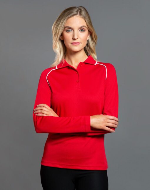 Ladies' cooldry raglan L/S polo