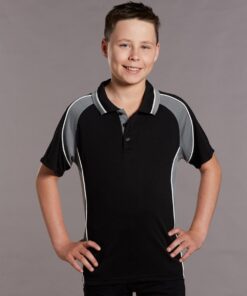 Kids' mini waffle CoolDry Polo