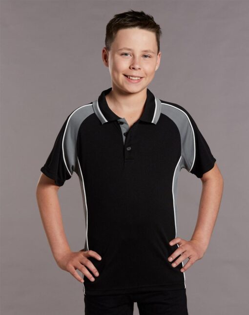 Kids' mini waffle CoolDry Polo