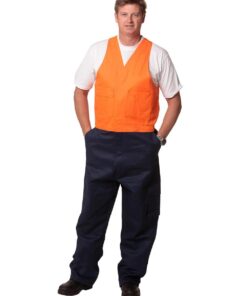 Hi-His Two Tone Men's Cotton Drill Action Back Overall-Regular