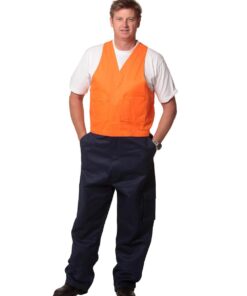 Hi-His Two Tone Men's Cotton Drill Action Back Overall-Stout