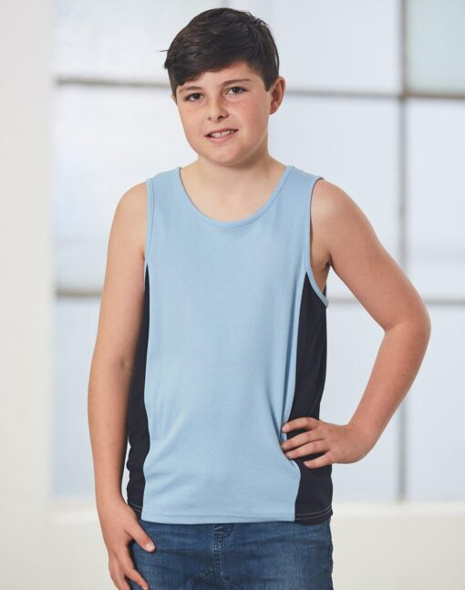 Kid's truedry contrast mesh singlet