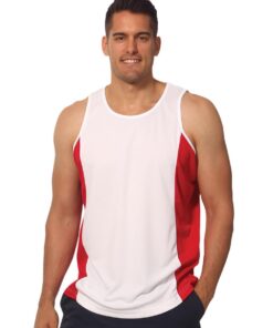 Men's cooldry contrast mesh singlet