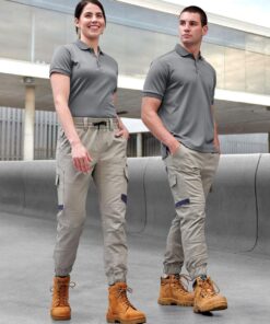 Unisex Cotton Stretch Drill Cuffed Work Pants