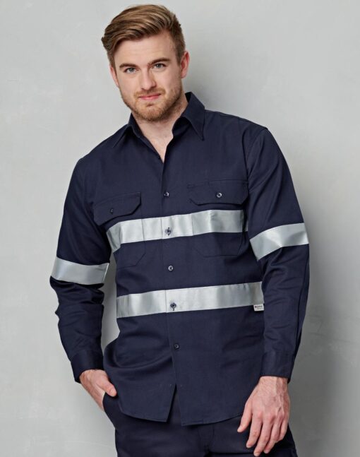 Cotton Drill L/S Work Shirt 3M Tapes