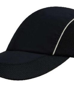 Spring Woven Fabric Cap with Mesh to Side Panels and Peak