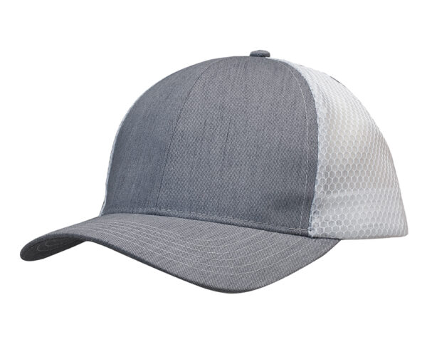 Light Brushed Poly Cotton Marle Cap with Honeycomb Mesh Back