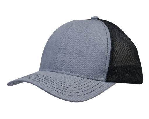 Light Brushed Poly Cotton Marle Cap with Honeycomb Mesh Back