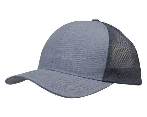 Light Brushed Poly Cotton Marle Cap with Honeycomb Mesh Back