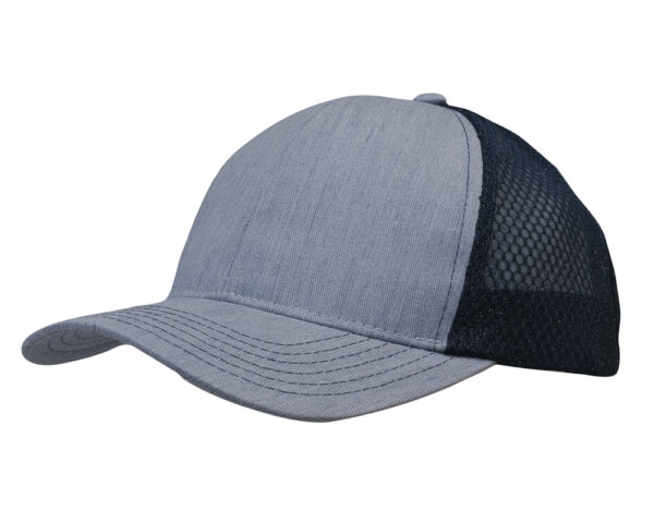 Light Brushed Poly Cotton Marle Cap with Honeycomb Mesh Back