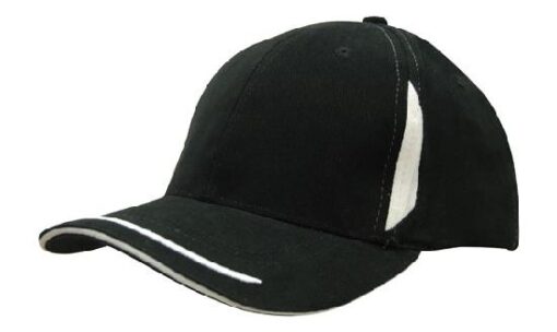 Brushed Heavy Cotton Cap with Crown Inserts, Peak Trim & Sandwich