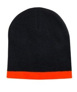 Roll Down Two Tone Acrylic Beanie