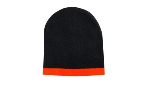 Roll Down Two Tone Acrylic Beanie