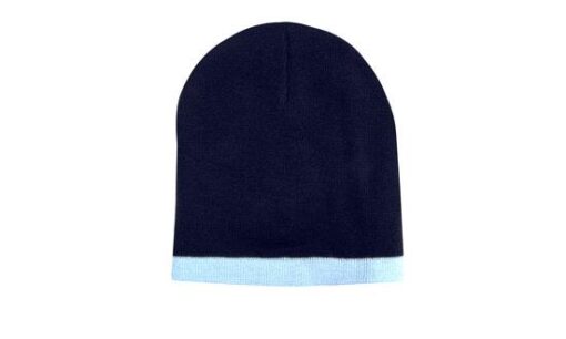 Roll Down Two Tone Acrylic Beanie