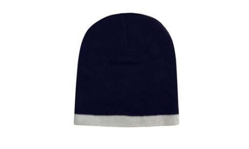 Roll Down Two Tone Acrylic Beanie