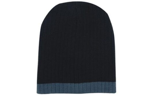 Two Tone Cable Knit Beanie