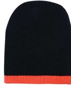 Two Tone Cable Knit Beanie