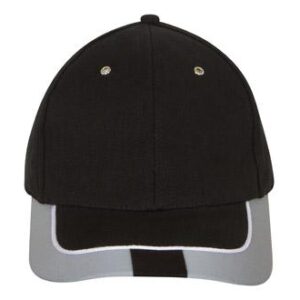 Brushed Heavy Cotton Cap with Reflective Trim & Tab on Peak