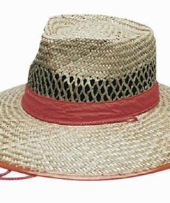 Natural Straw Hat Orange Trim