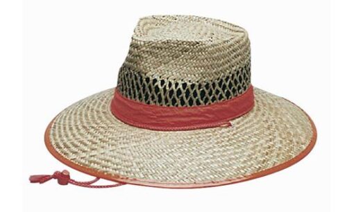 Natural Straw Hat Orange Trim