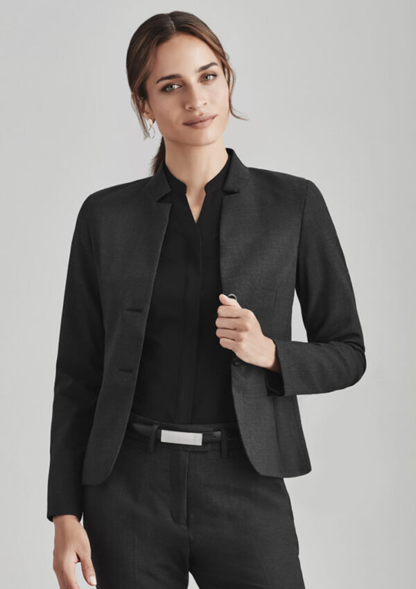 Womens Comfort Wool Stretch Short Jacket with Reverse Lapel