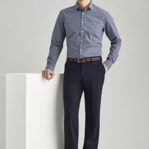 Mens Comfort Wool Stretch Flat Front Pant