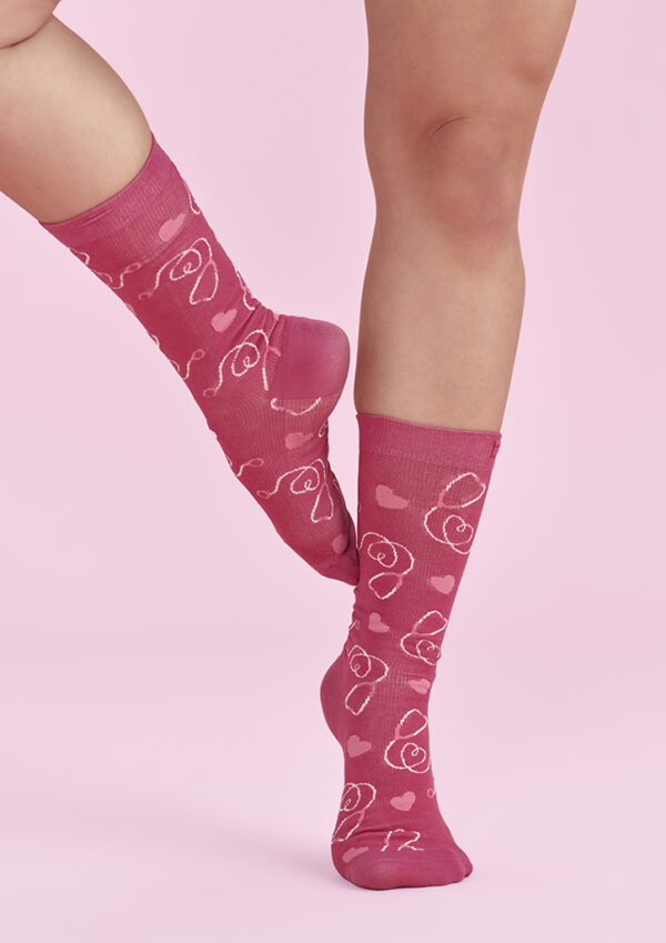 Unisex Pink Happy Feet Comfort Socks