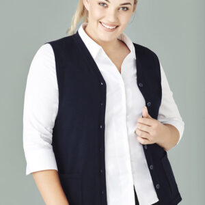 Womens Button Front Knit Vest