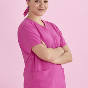 Unisex Pink Printed Scrub Cap