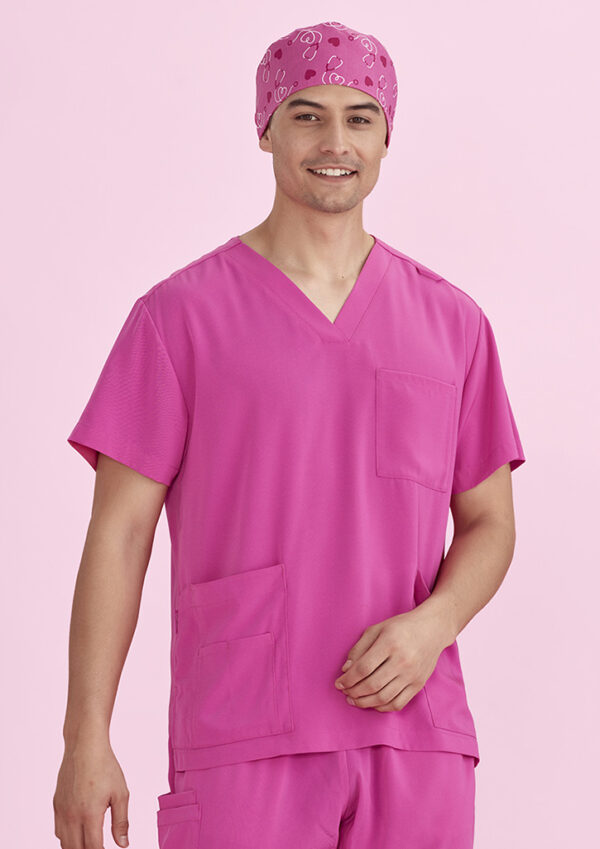 Unisex Pink Printed Scrub Cap