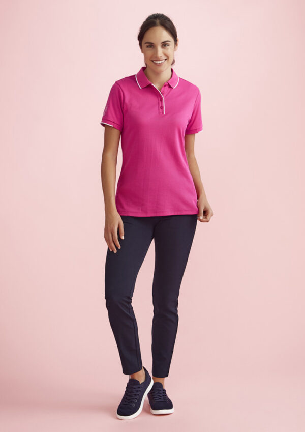 Womens Pink Short Sleeve Polo