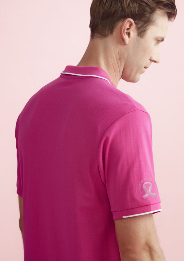 Mens Pink Short Sleeve Polo