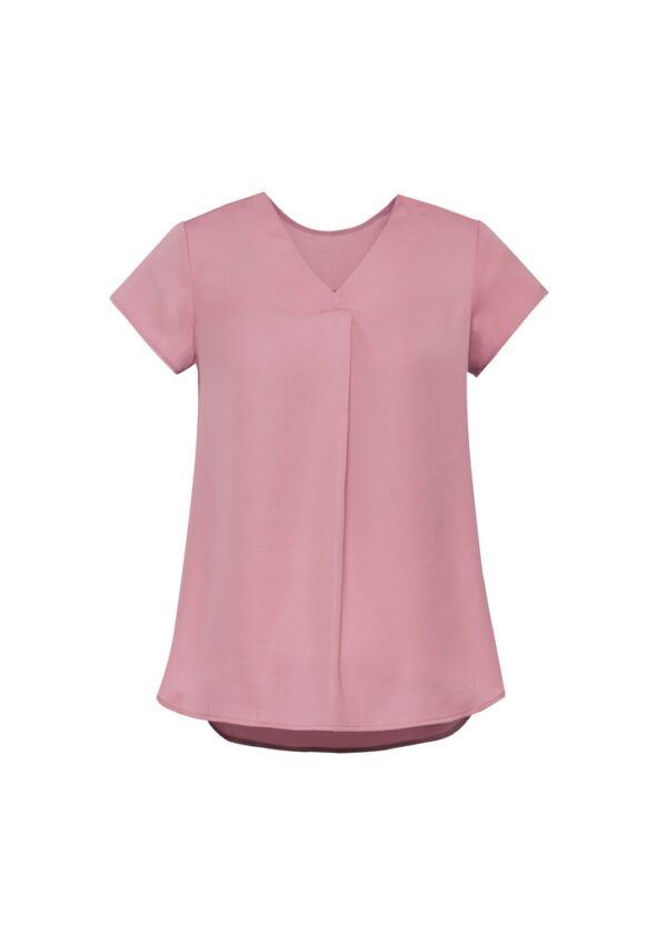 Womens Kayla V-Neck Pleat Blouse