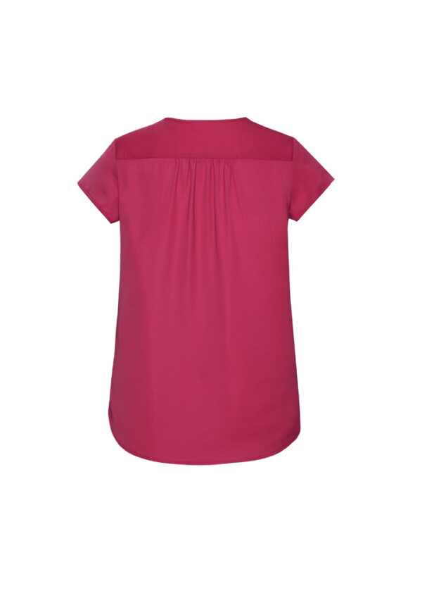 Womens Kayla V-Neck Pleat Blouse