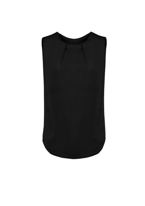 Womens Estelle Sleeveless Pleat Detail Blouse