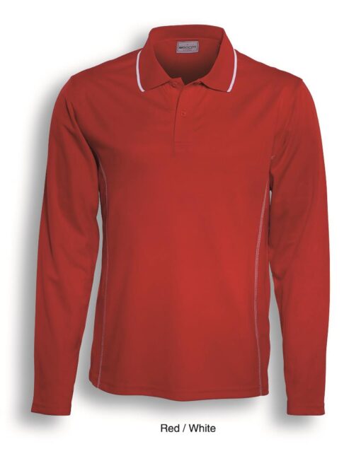 BOCINI Stitch Feature Essentials-Unisex Adults Long Sleeve Polo CP0912